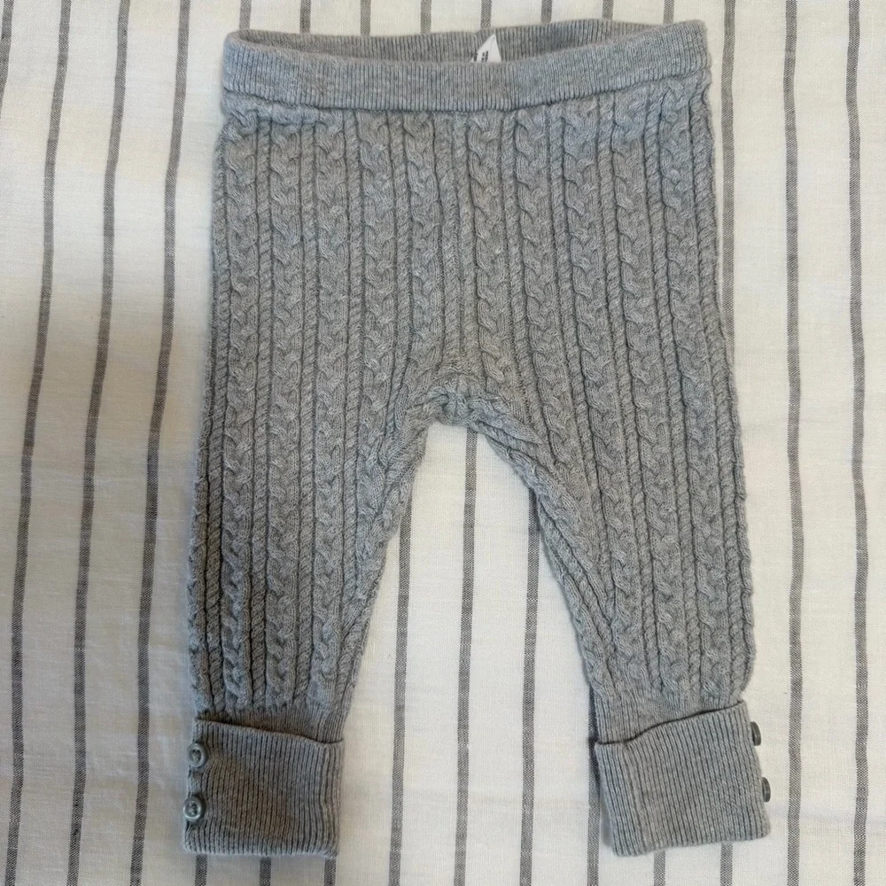 GAP Baby White Knit Hoodie and Pants Set‎